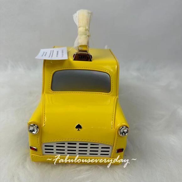 Kate Spade NYC 3D Taxi Crossbody Bag Purse In Patent Fabric/Yellow KI975 NWT - Picture 4 of 12